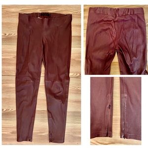 Size 30 Brick/Wine 100% lambskin leather leggings